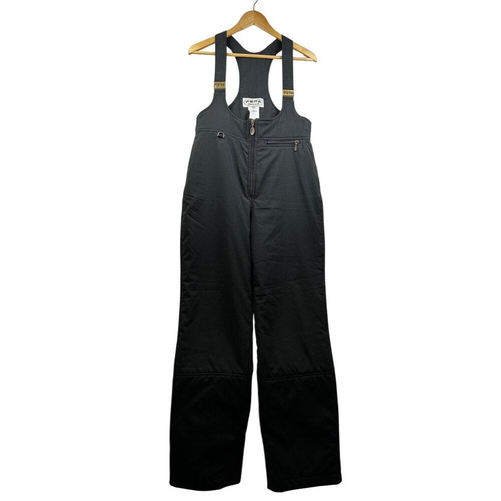Fera Internationale Ski Bib Pants Womens 14L Black Made in Hong Kong Vintage